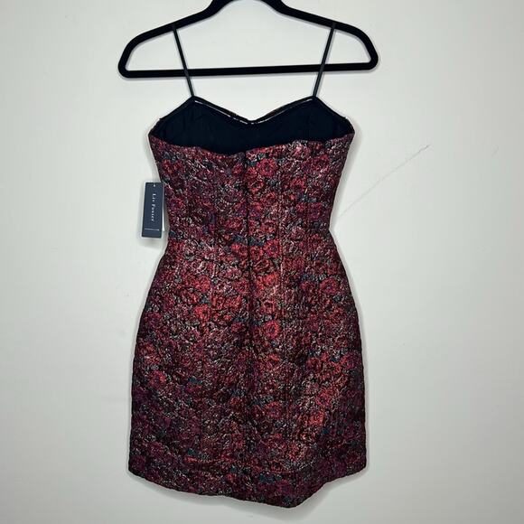 Liv Foster Dress Floral Strapless Mini Jacquard Sweatheart Neckline NWT - Picture 6 of 7
